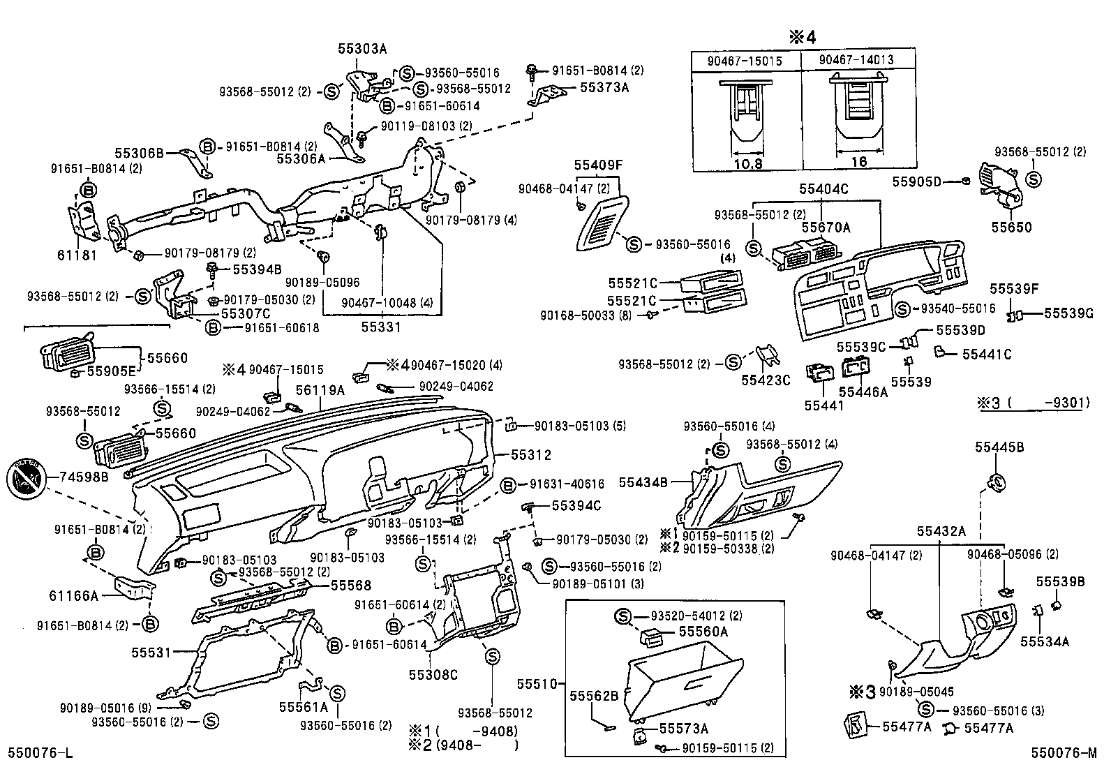 Panel de instrumentos Guantera