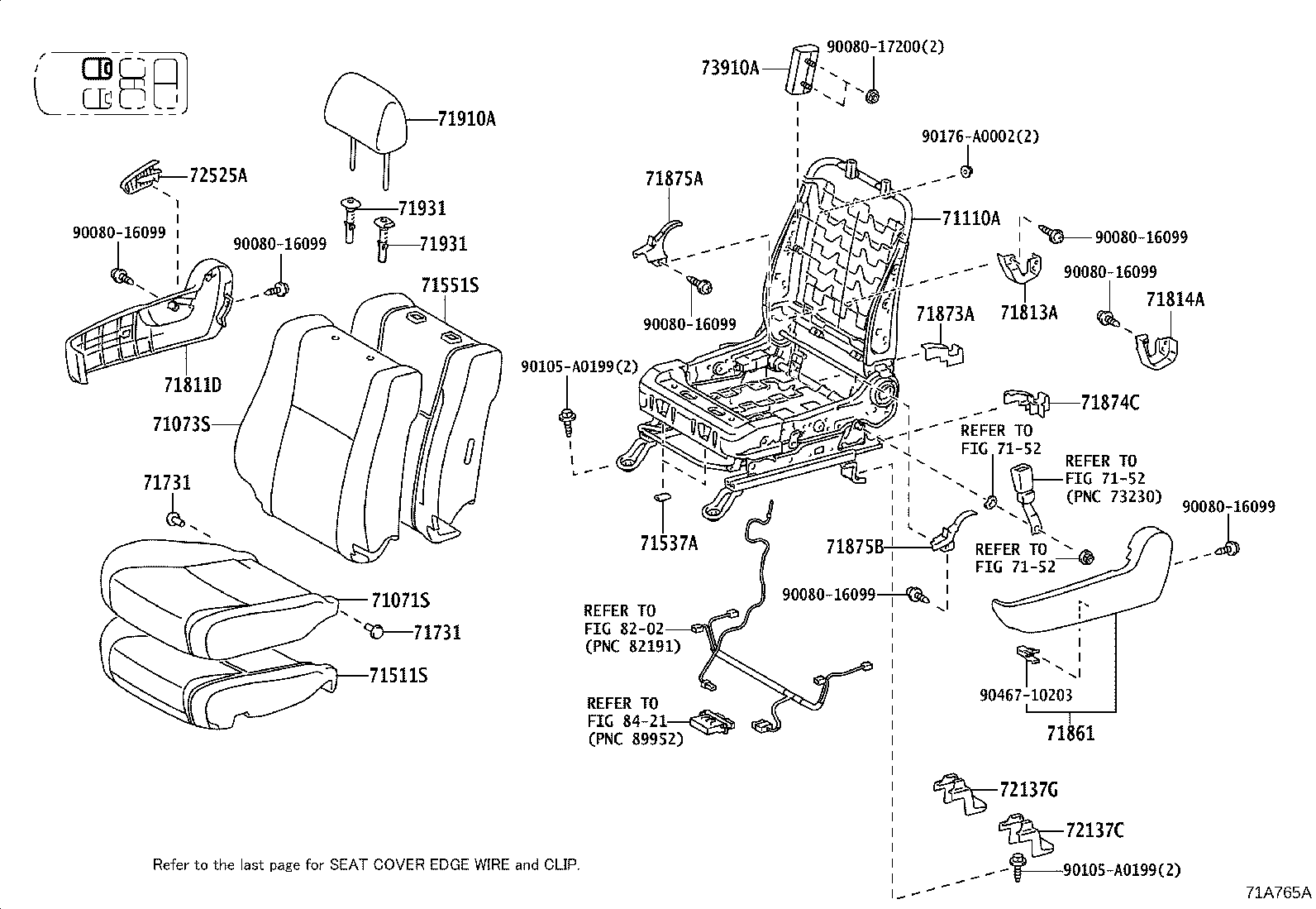 Asiento y pista del asiento