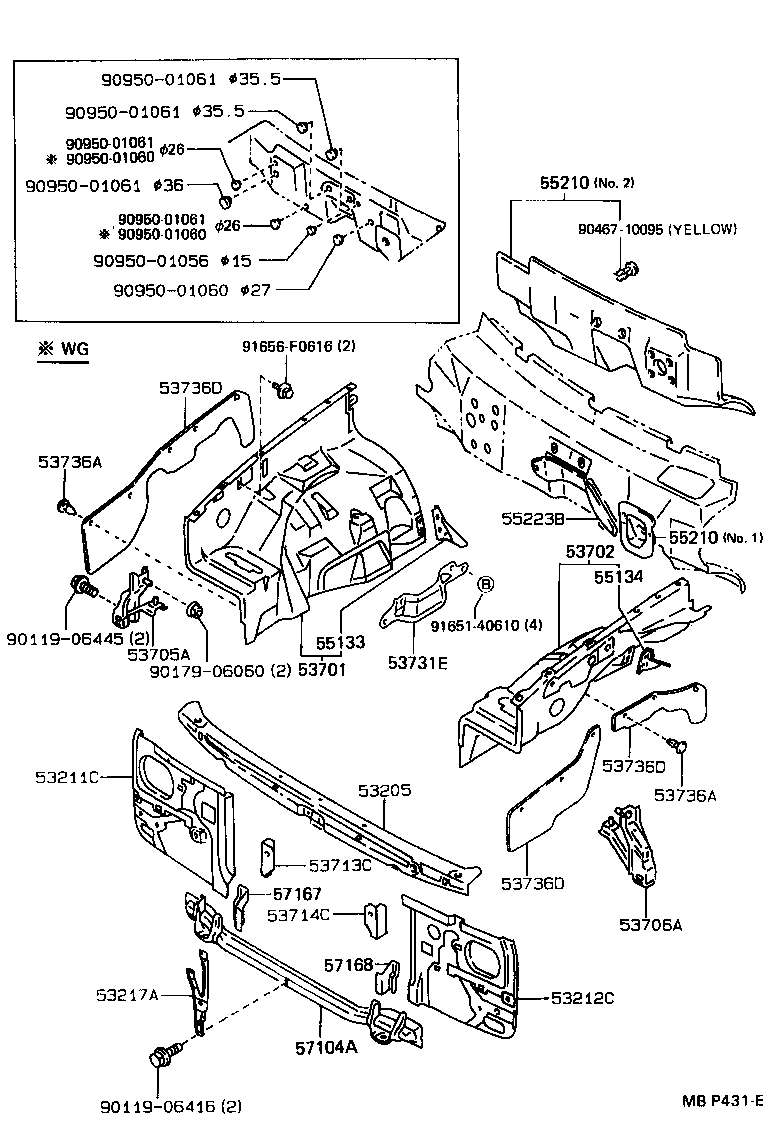 Front Fender Apron Dash Panel