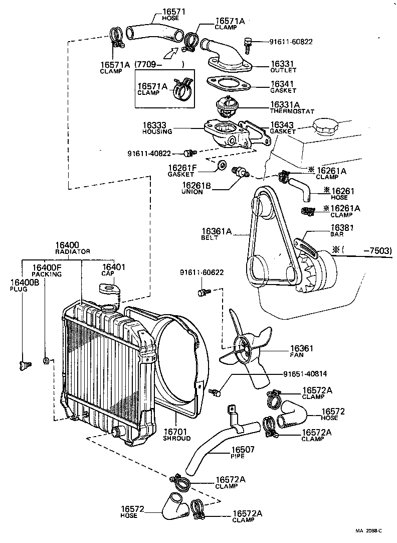 Radiator Water Outlet