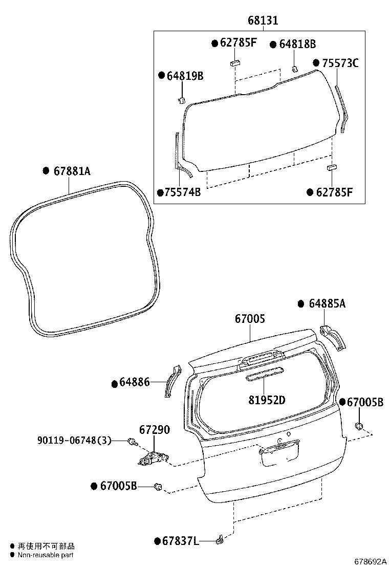 Vidrio del panel de la puerta trasera
