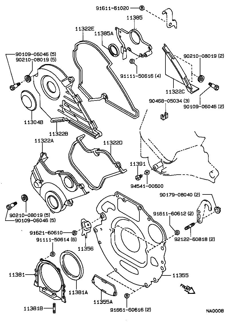 Timing Gear Cover & Rear End Plate