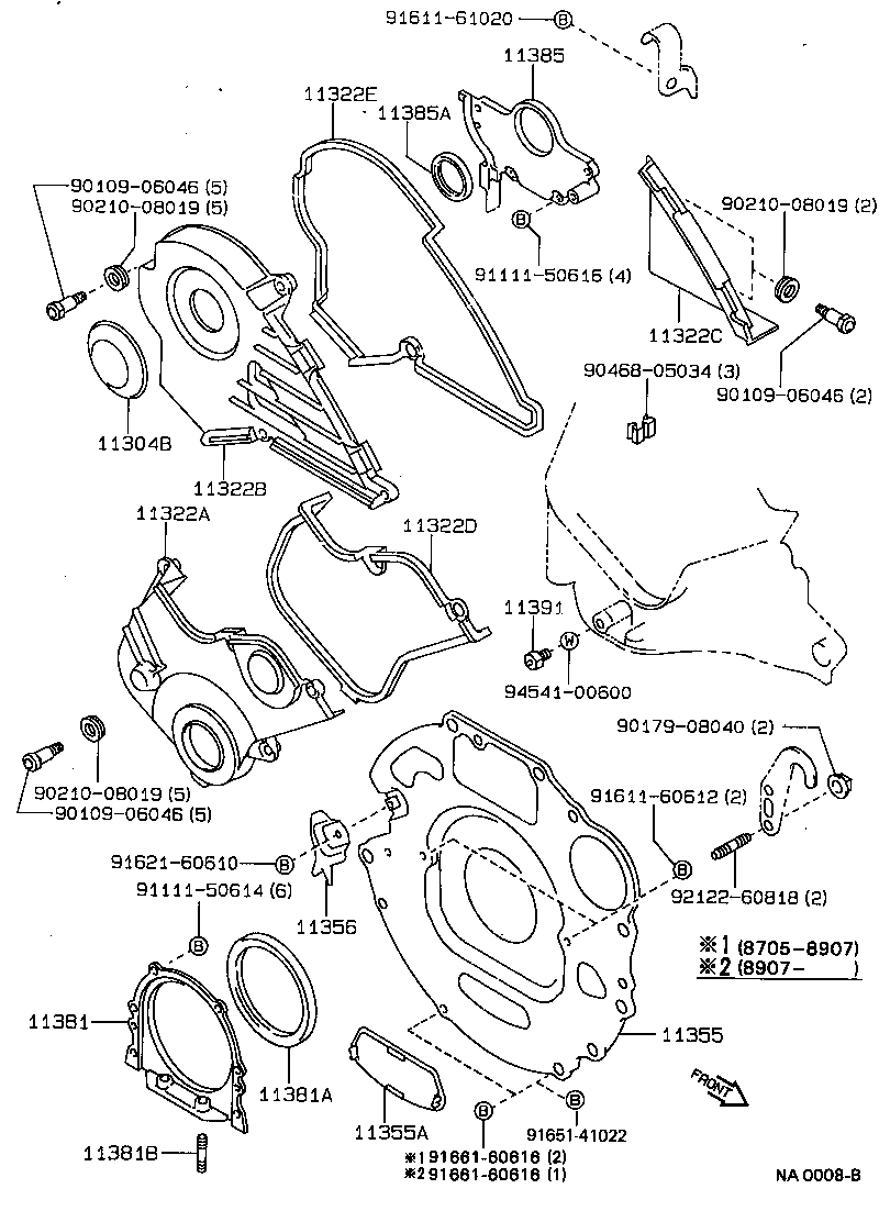 Timing Gear Cover & Rear End Plate