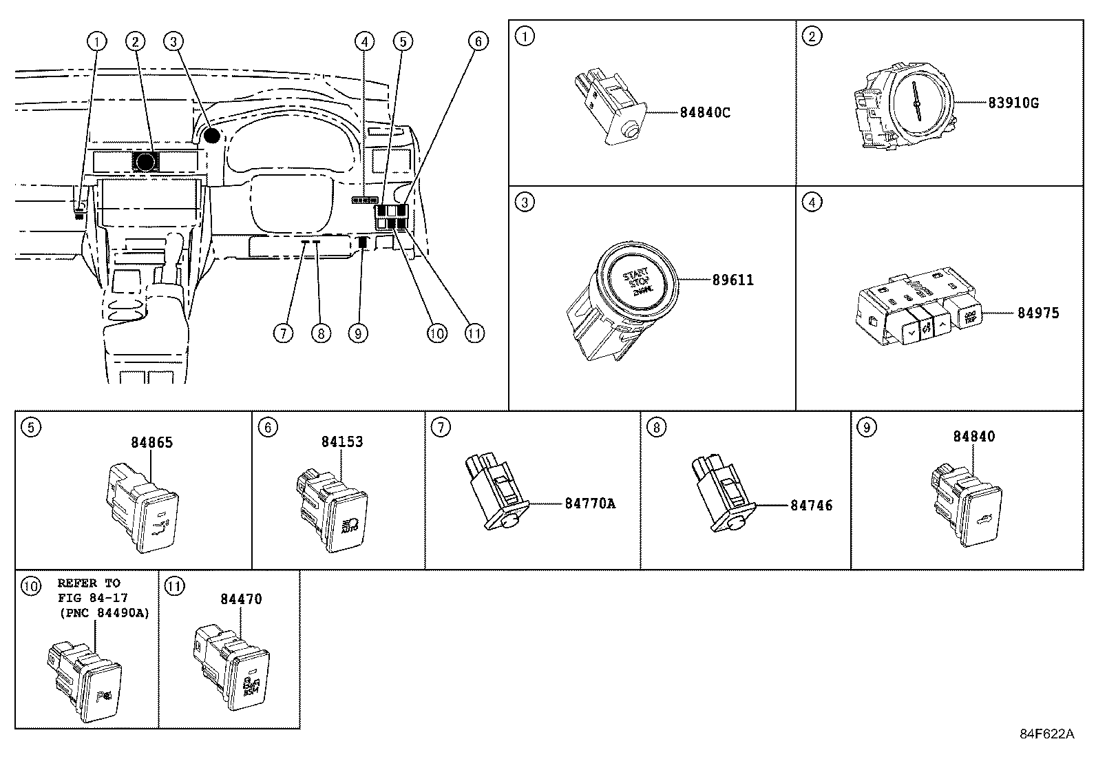Lexus Switch 83910-24080 Clock Assy Lexus | YoshiParts
