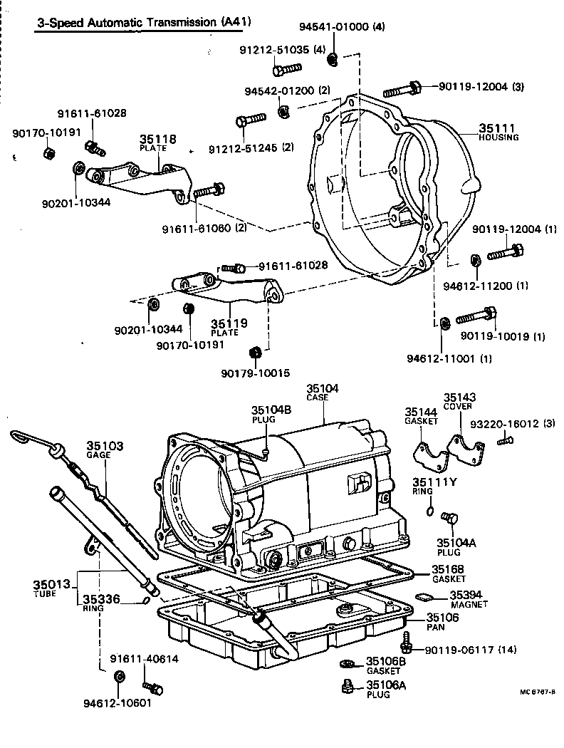 Caja de transmisión y cárter de aceite