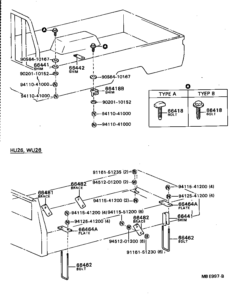 Montaje trasero del cuerpo