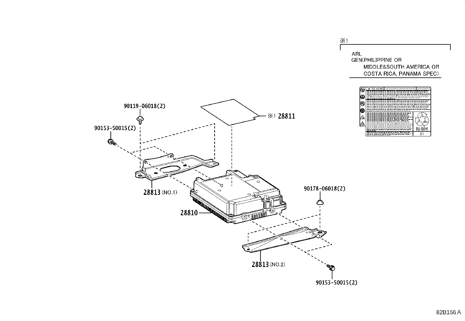 28813-38010 Bracket, Sub-Battery Lexus | YoshiParts