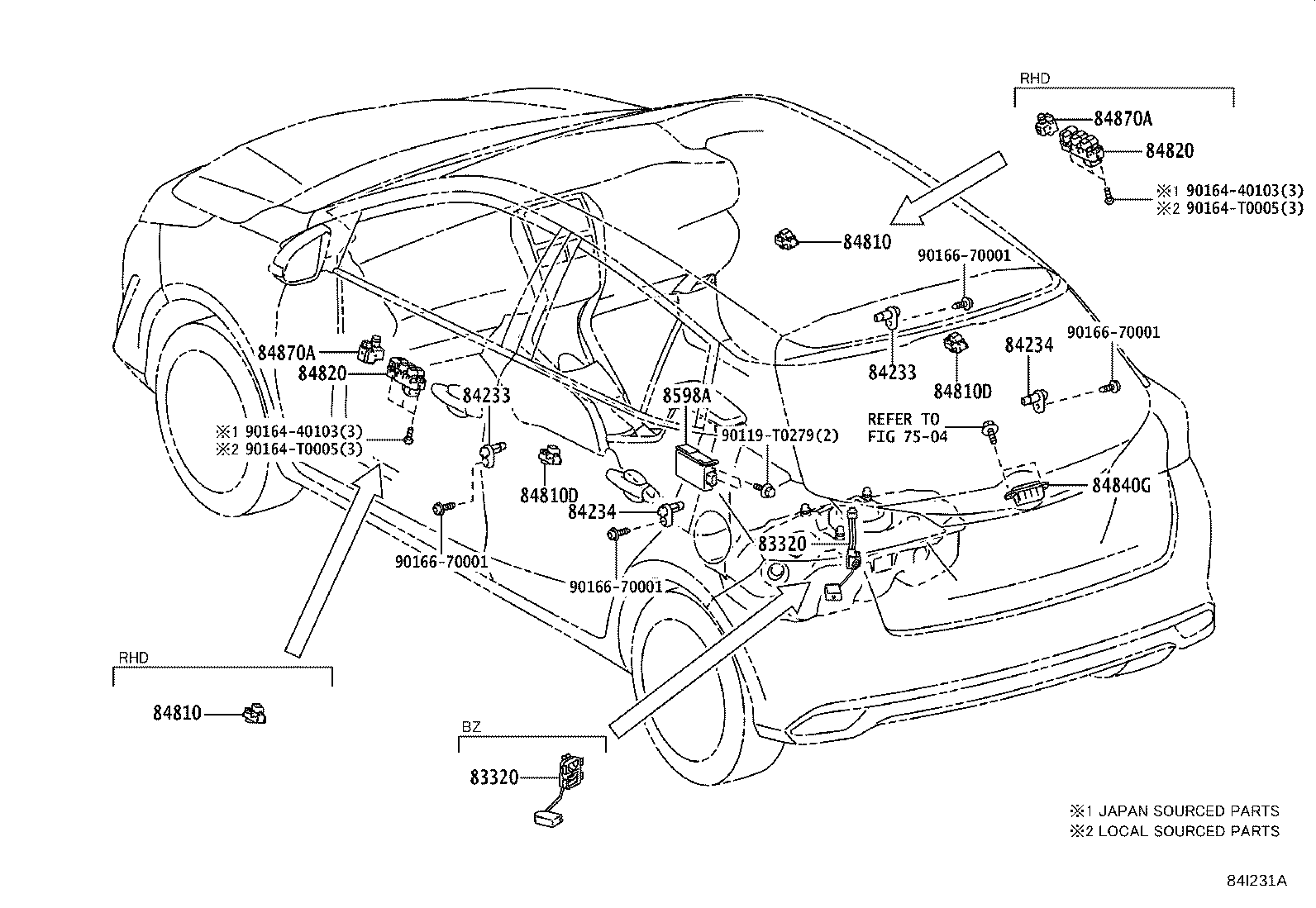 84840-0K040 Switch Assy, Back Door Opener Toyota | YoshiParts