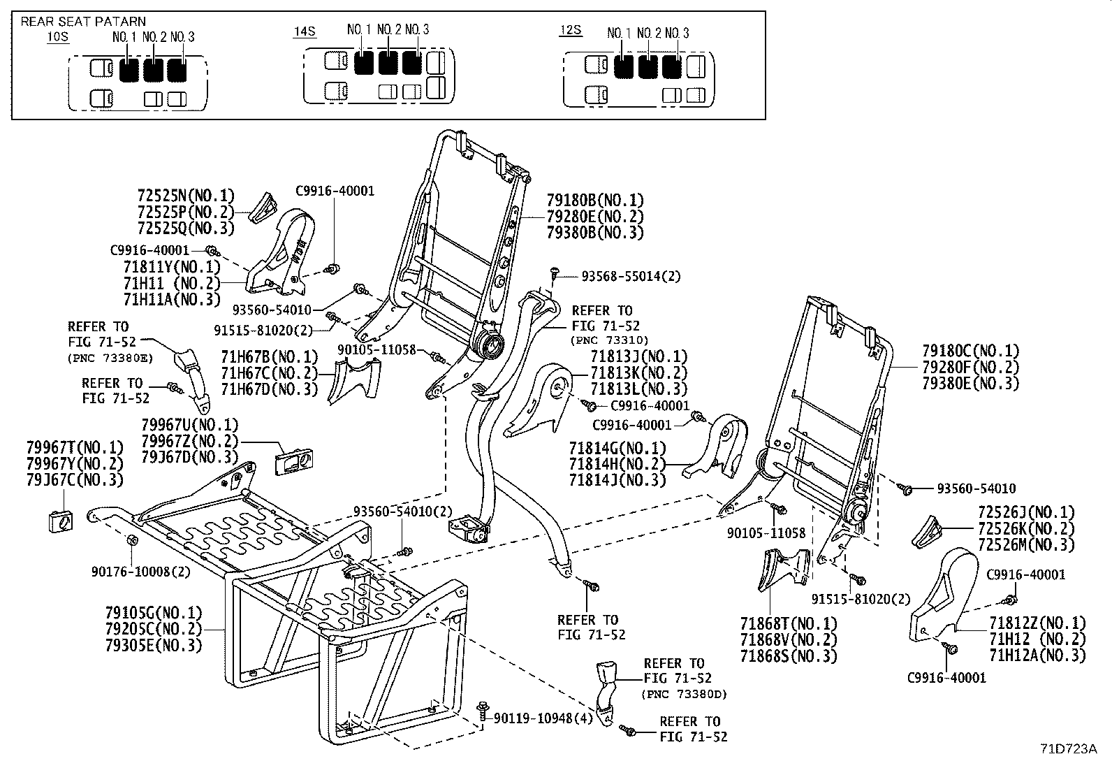 Asiento trasero y riel del asiento