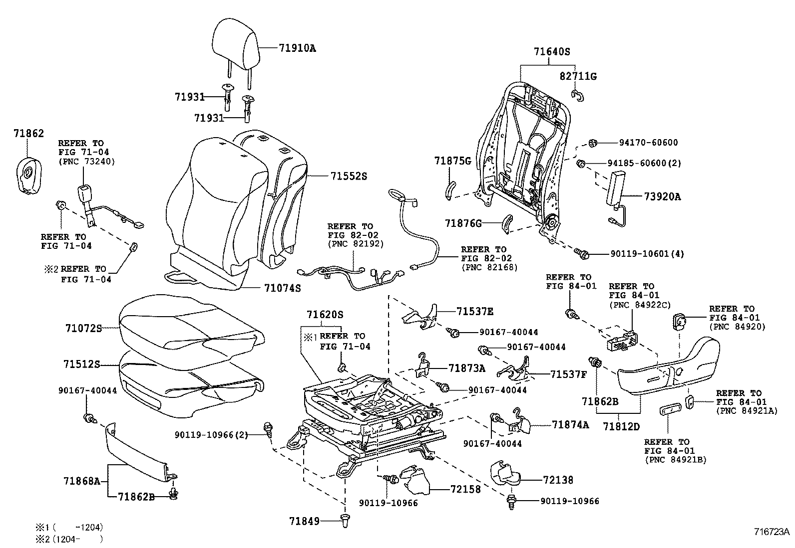 Asiento delantero y riel del asiento