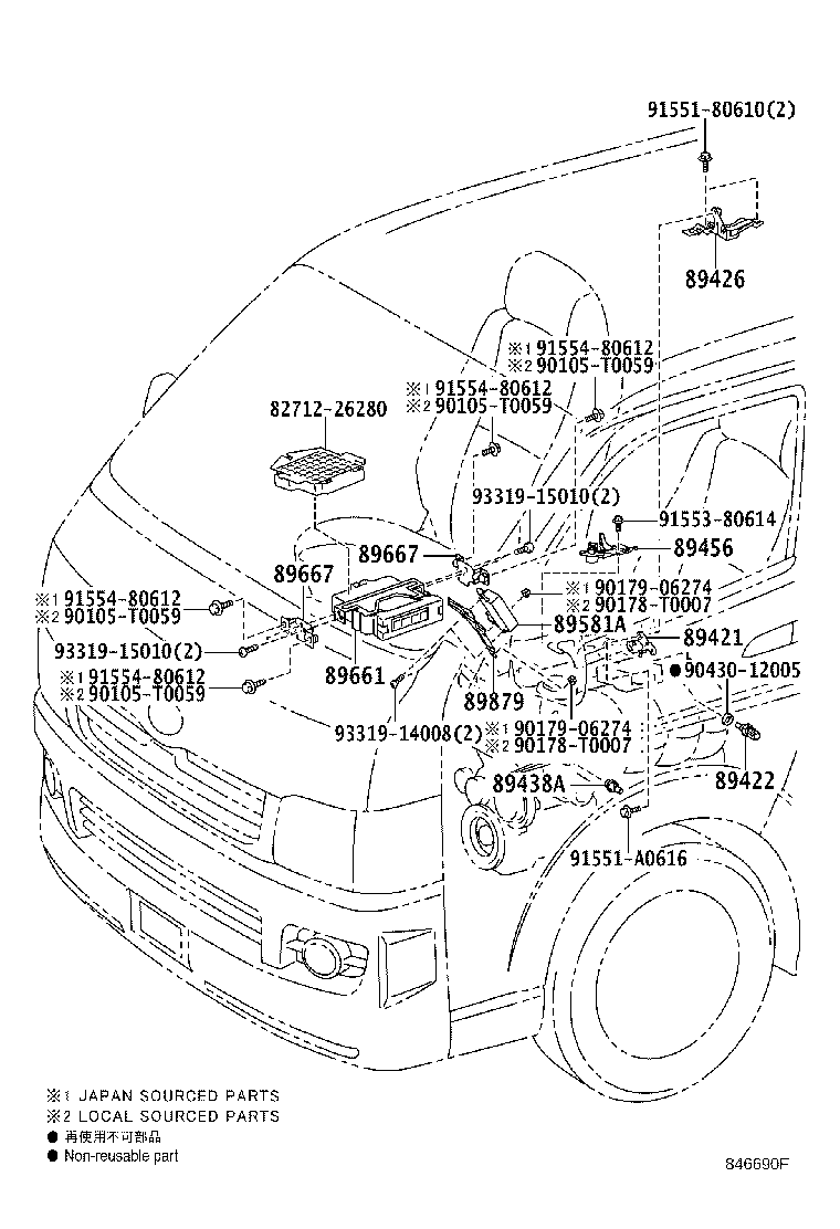 toyota 8966122a70 ECU Engine Control Unit Computer Mark X