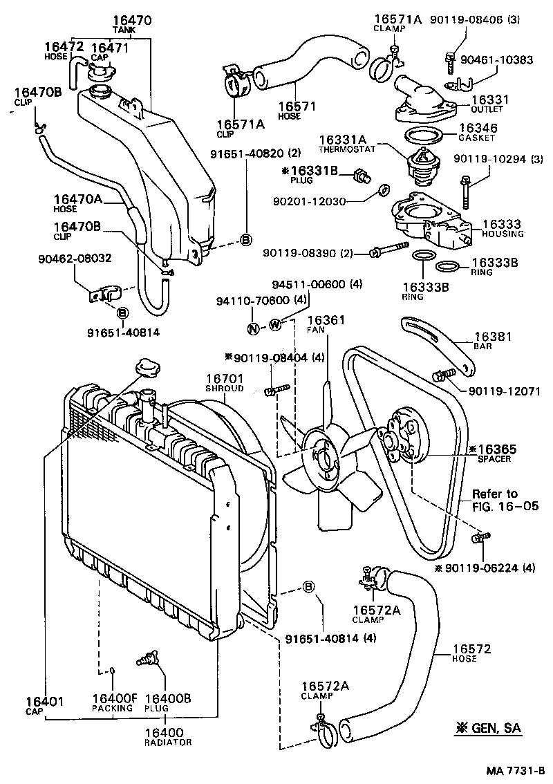 Radiator Water Outlet