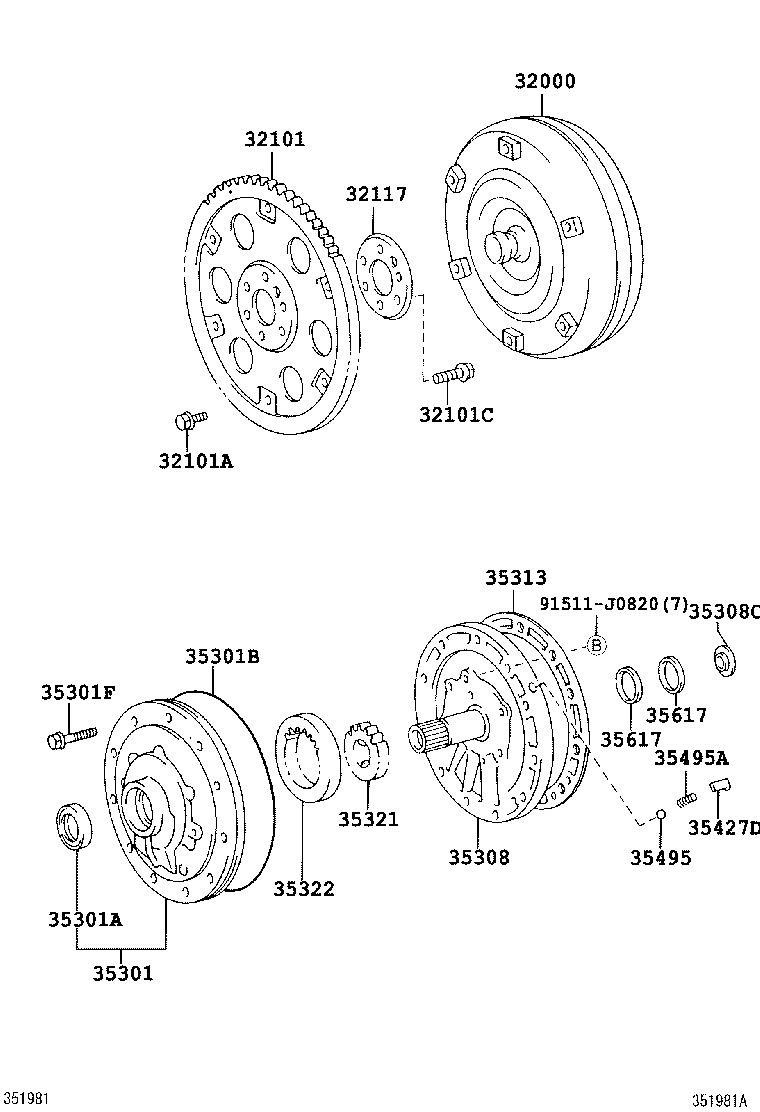 Torque Converter, Front Oil Pump & Chain