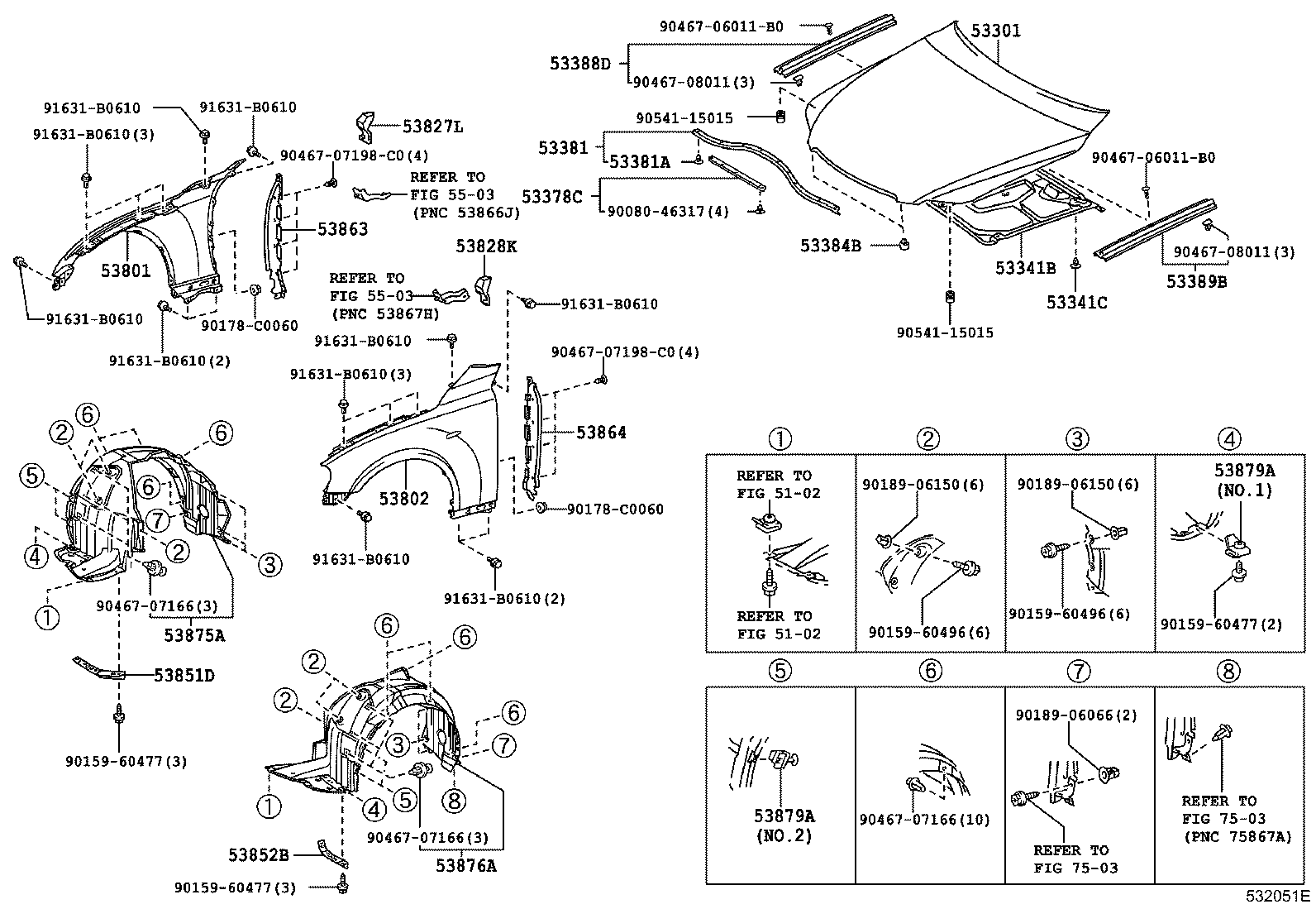 Capó y guardabarros delantero