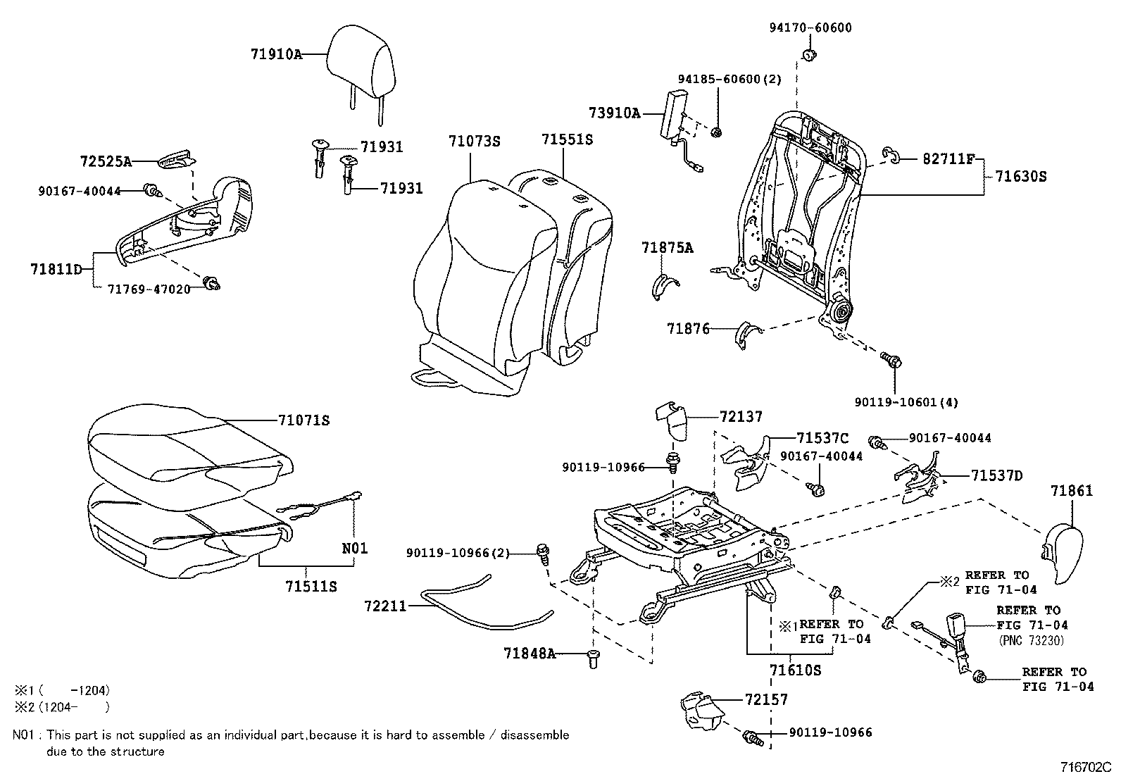 Asiento delantero y riel del asiento