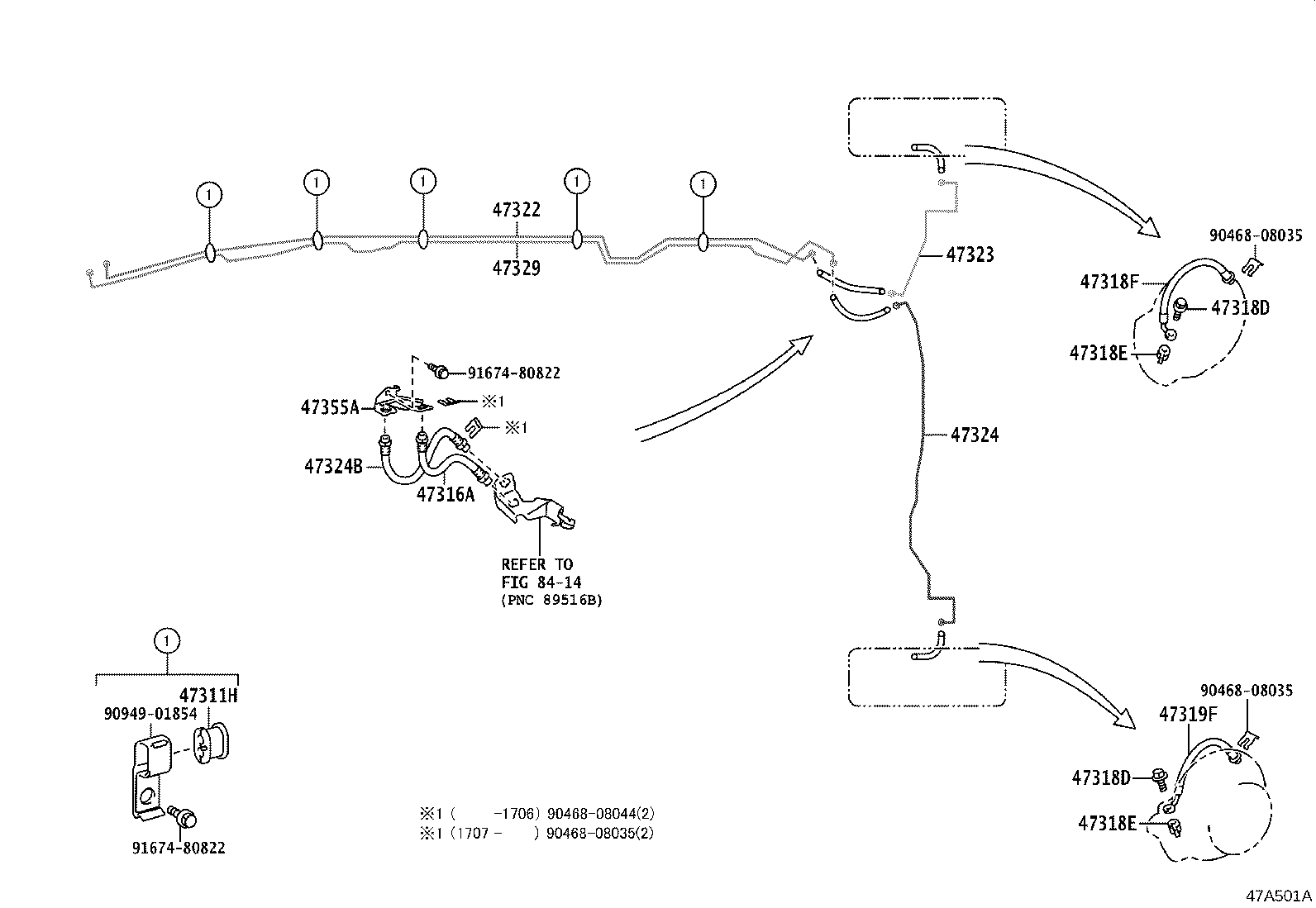 90947-02H84 Hose, Flexible Toyota | YoshiParts
