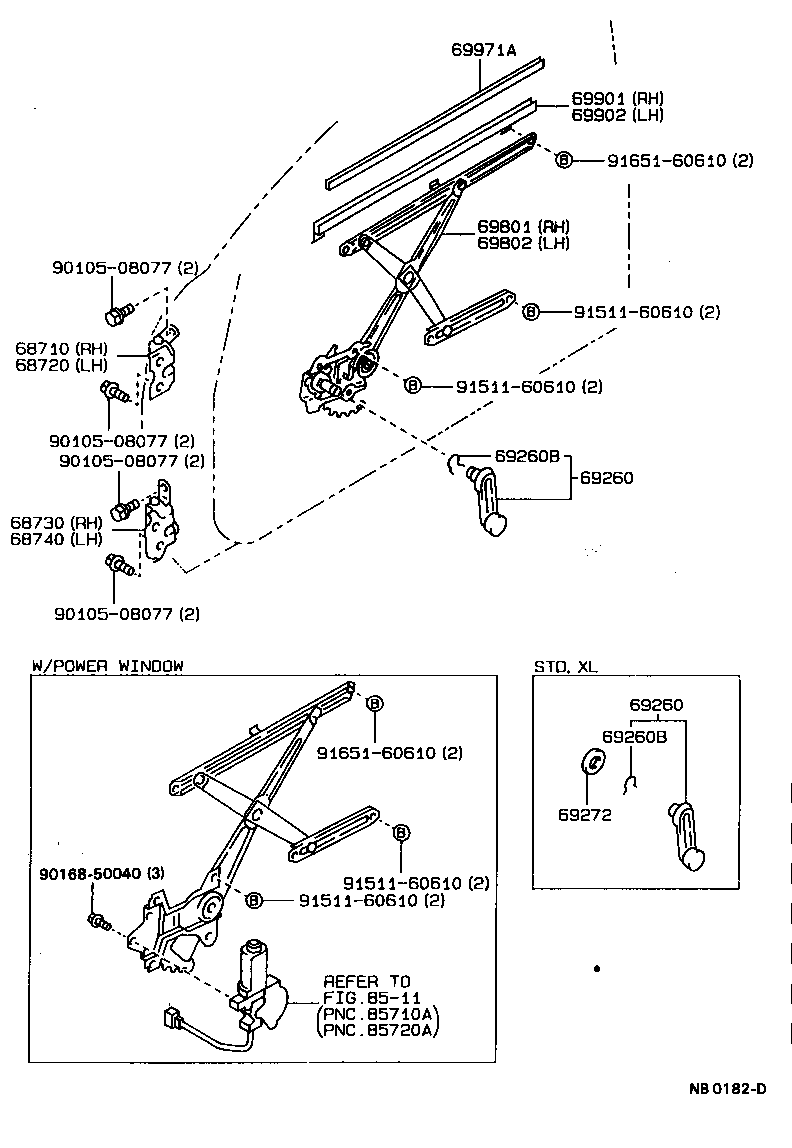 Front Door Window Regulator Hinge