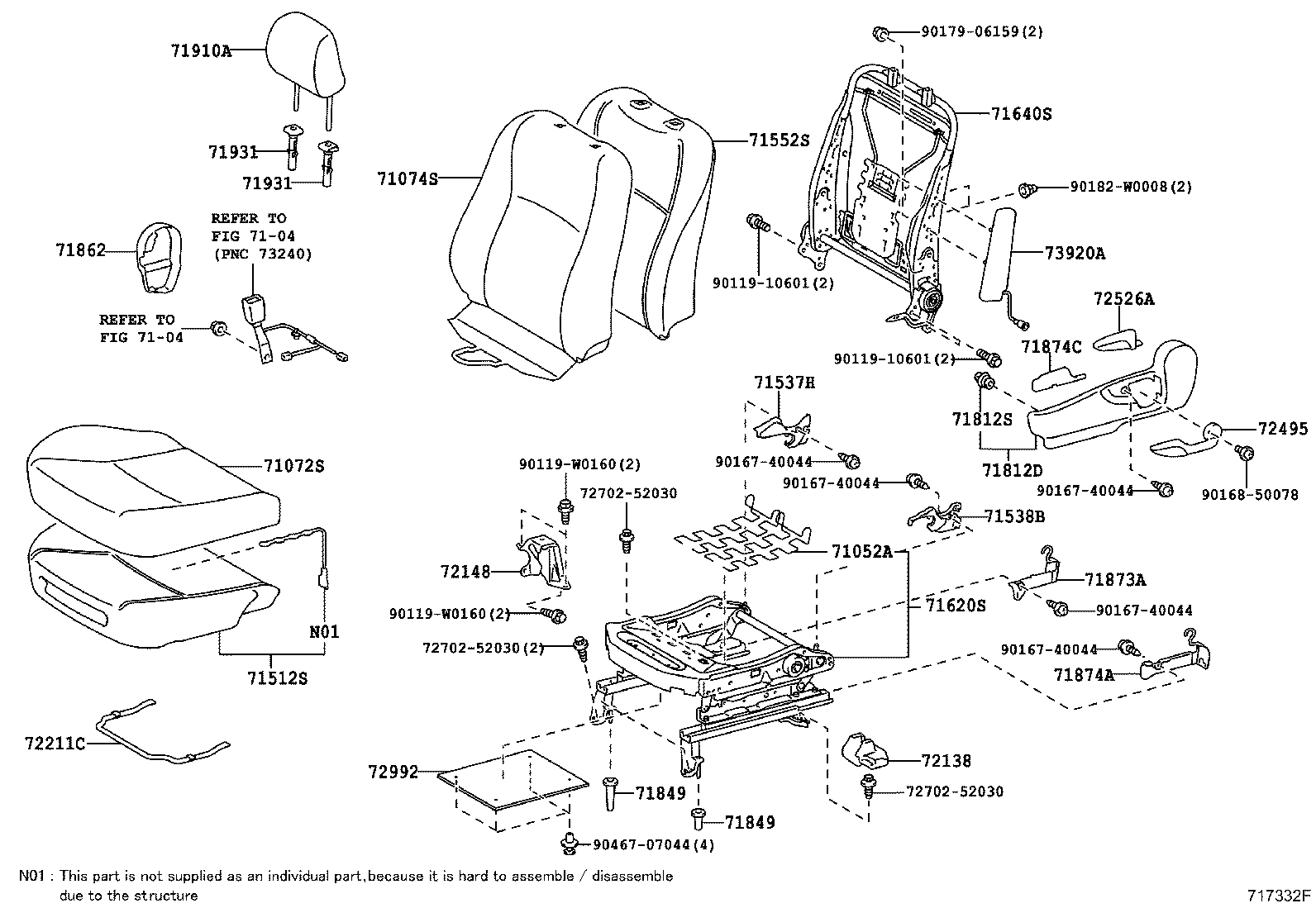Asiento delantero y riel del asiento