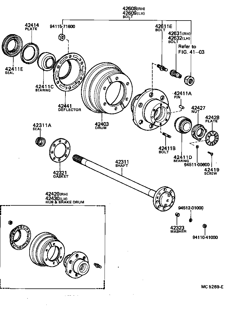 Rear Axle Shaft Hub