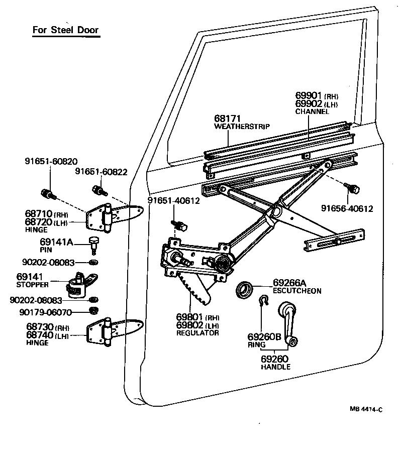 Front Door Window Regulator Hinge