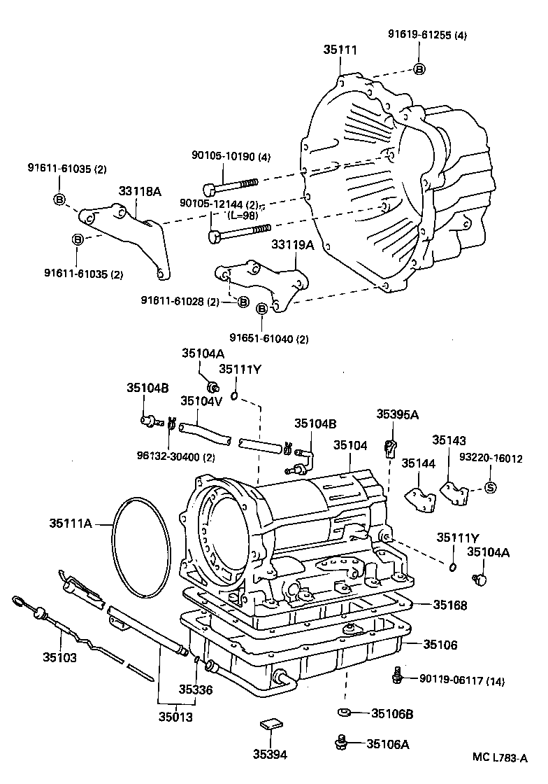 Caja de transmisión y cárter de aceite