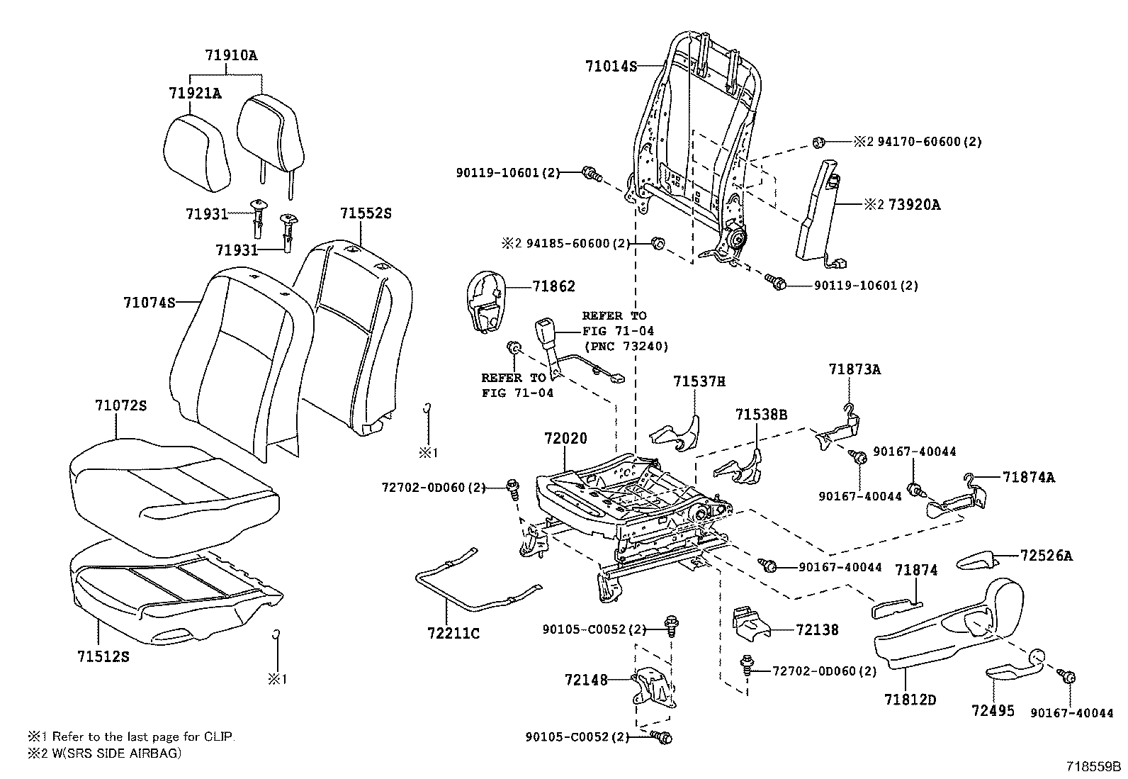 Asiento delantero y riel del asiento