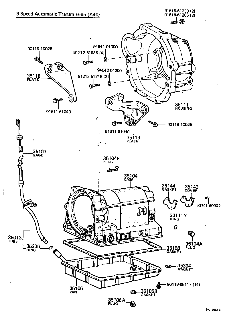 Caja de transmisión y cárter de aceite