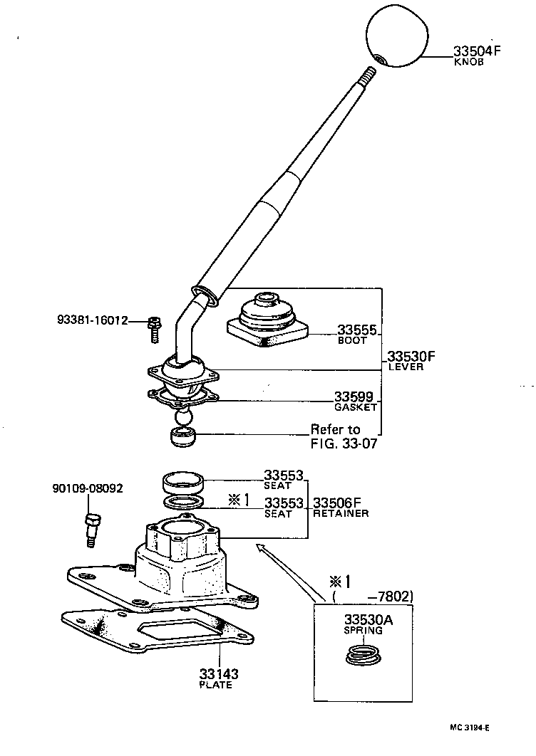 Shift Lever & Retainer