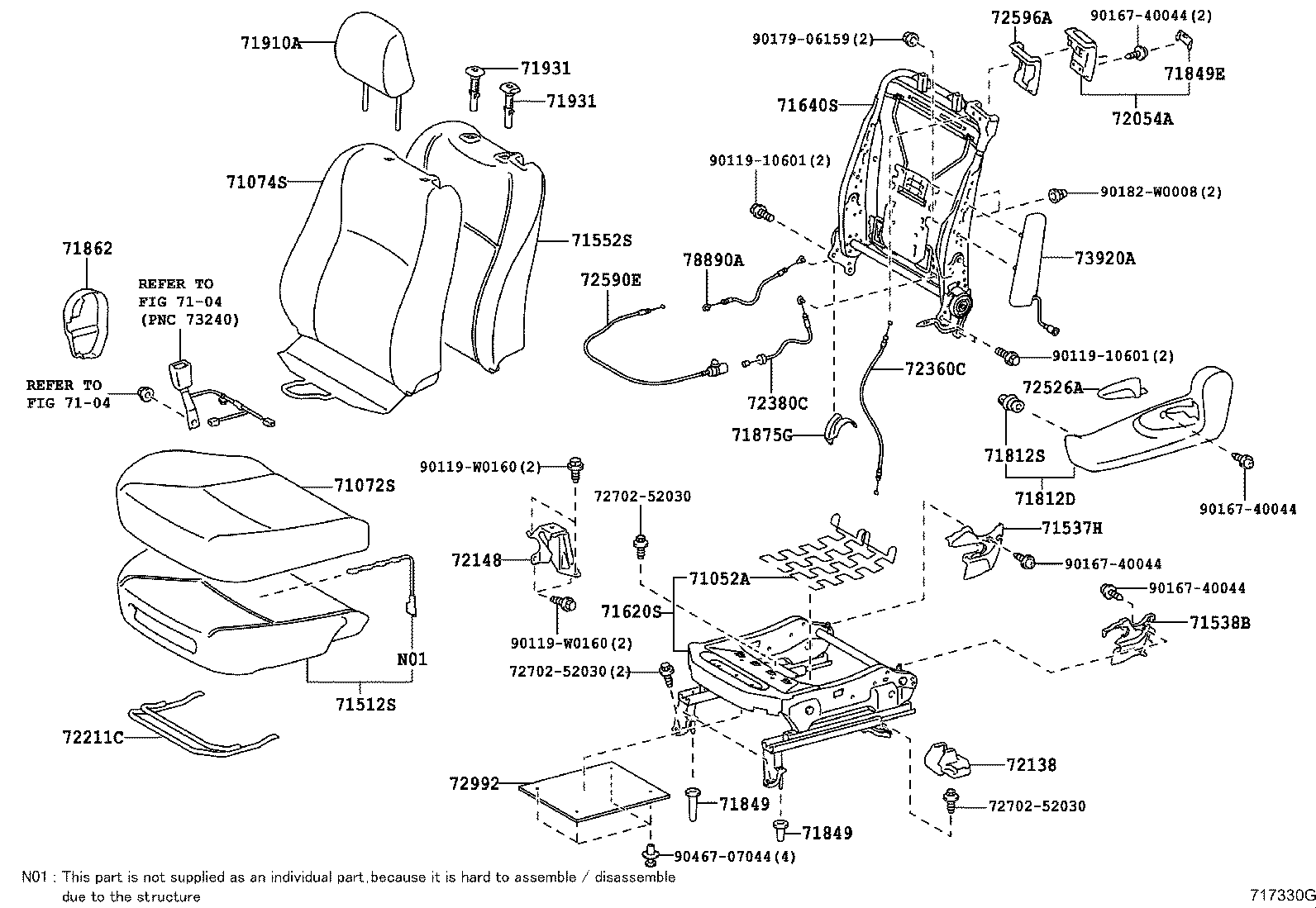 Asiento delantero y riel del asiento