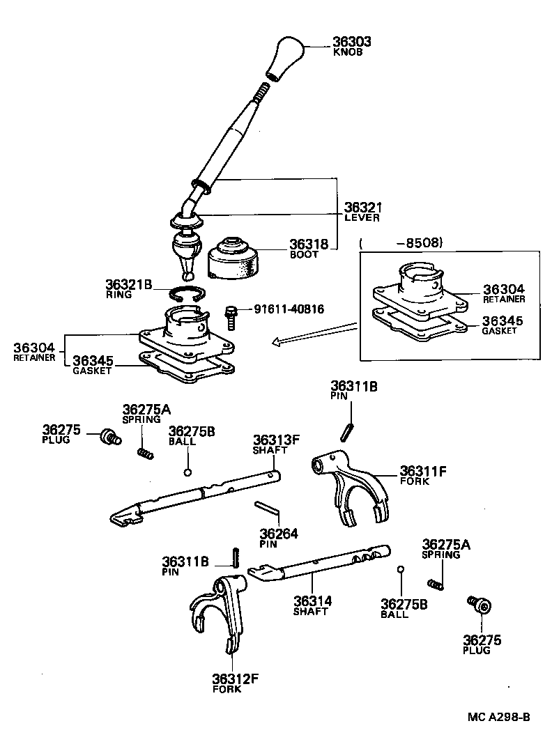 Transfer Lever & Shift Rod