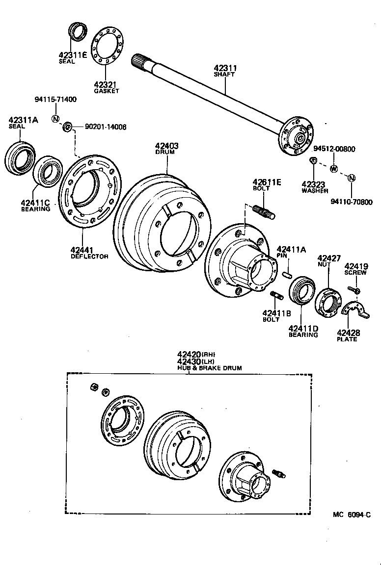 Rear Axle Shaft Hub