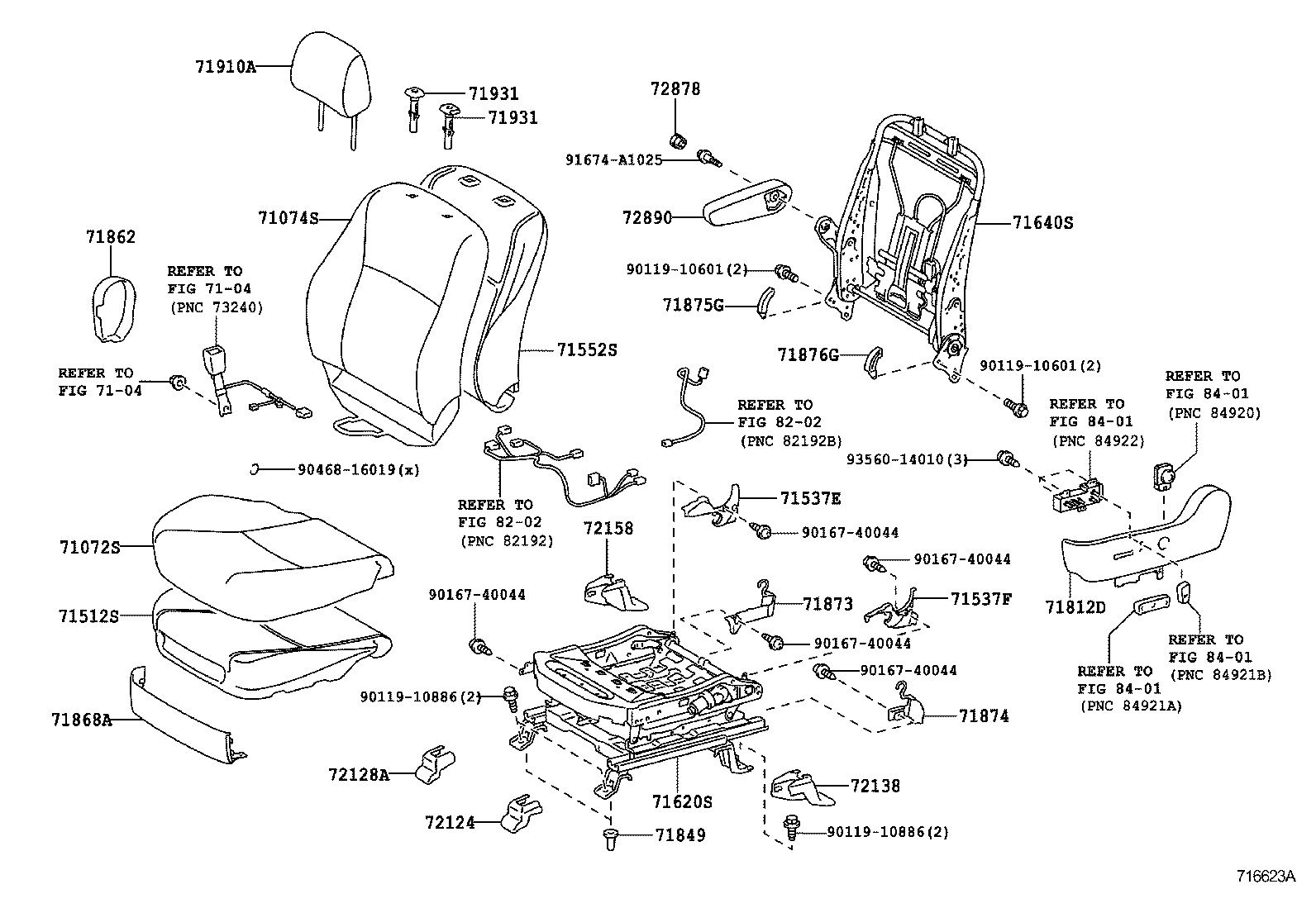Asiento delantero y riel del asiento