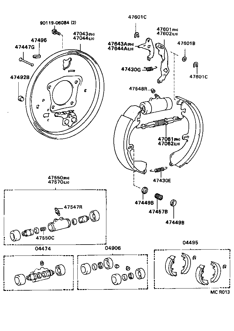 Rear Drum Brake Wheel Cylinder Backing Plate