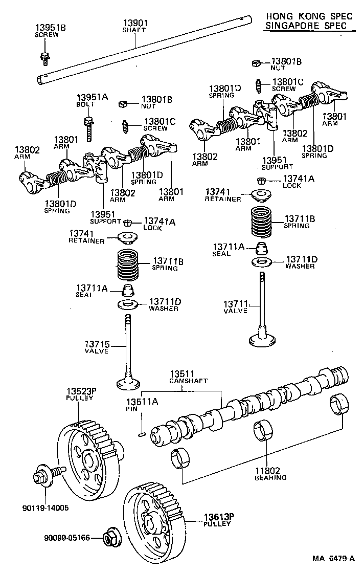 Árbol de levas y válvula