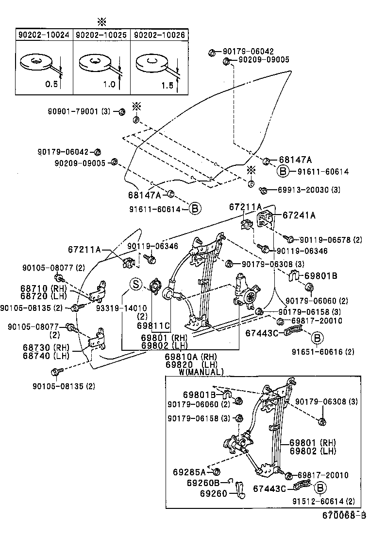 Front Door Window Regulator Hinge