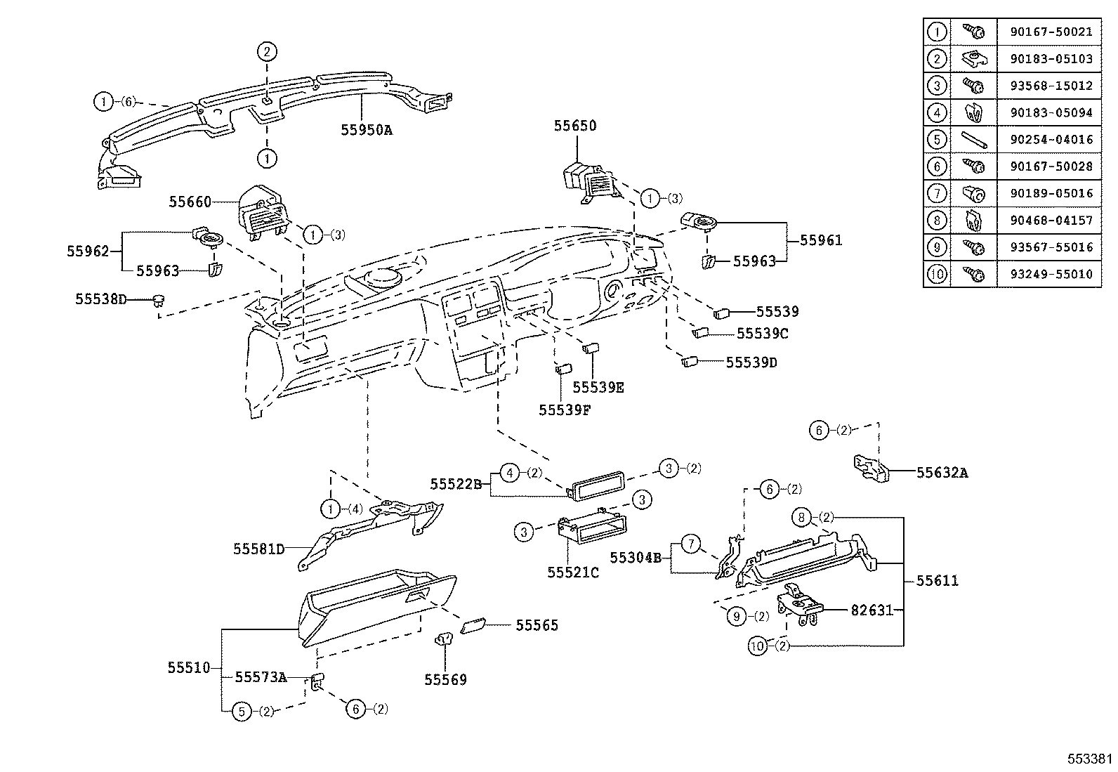 Instrument Panel Glove Compartment