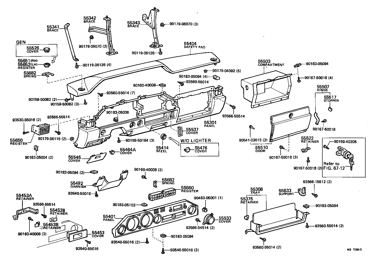 Instrument Panel Glove Compartment