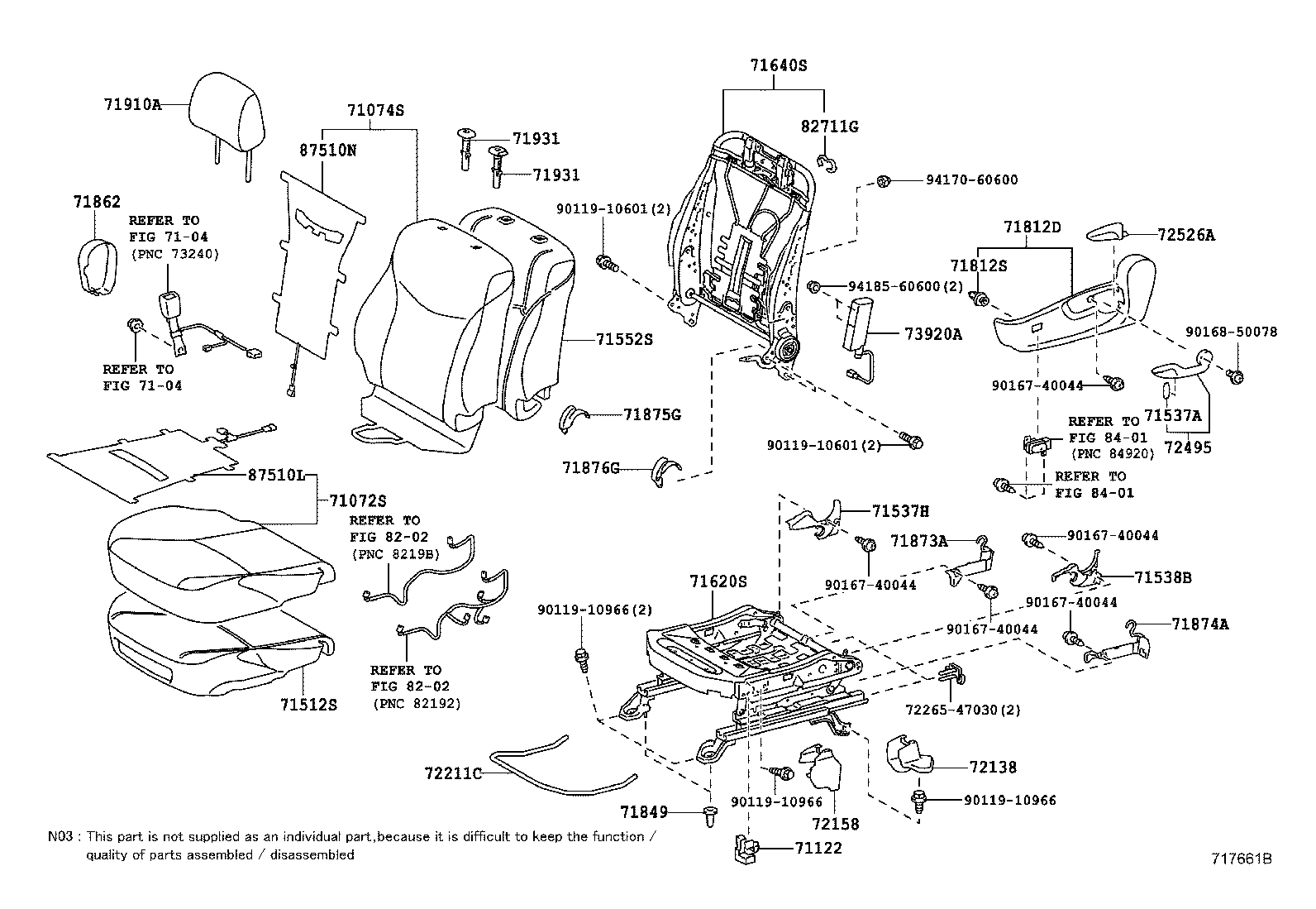 Asiento delantero y riel del asiento