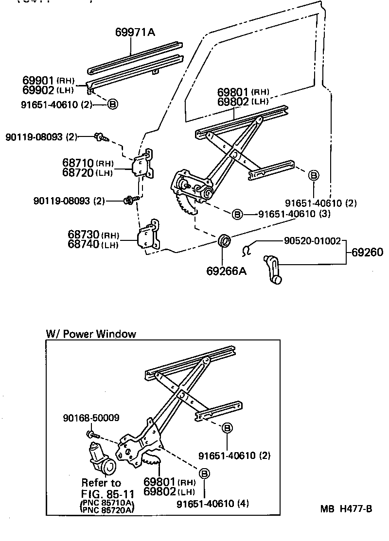 Front Door Window Regulator Hinge