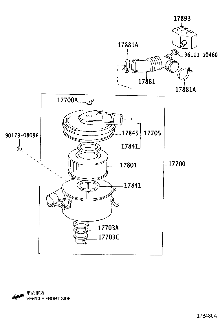 17700-17360 Cleaner Assy, Air Toyota YoshiParts