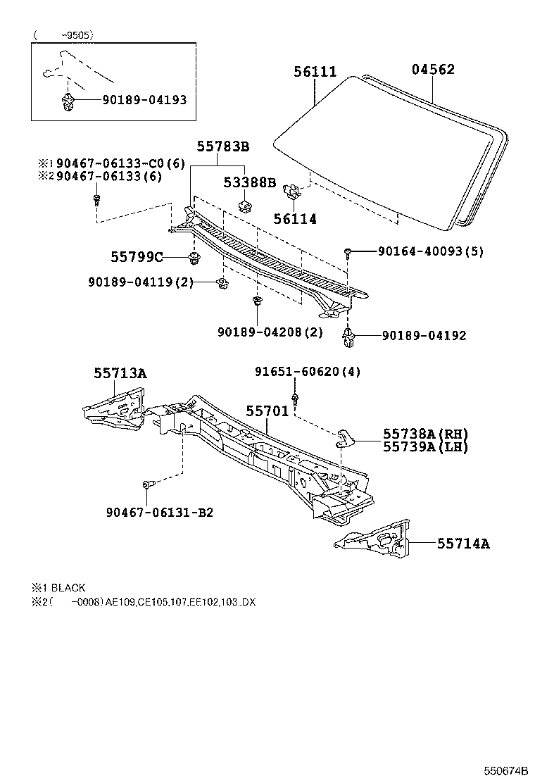 Cowl Panel & Windshield Glass