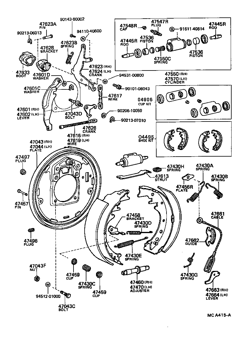 Rear Drum Brake Wheel Cylinder Backing Plate