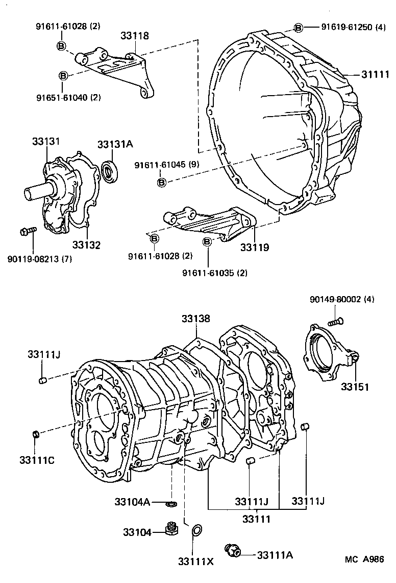 Clutch Housing + Transmission Case