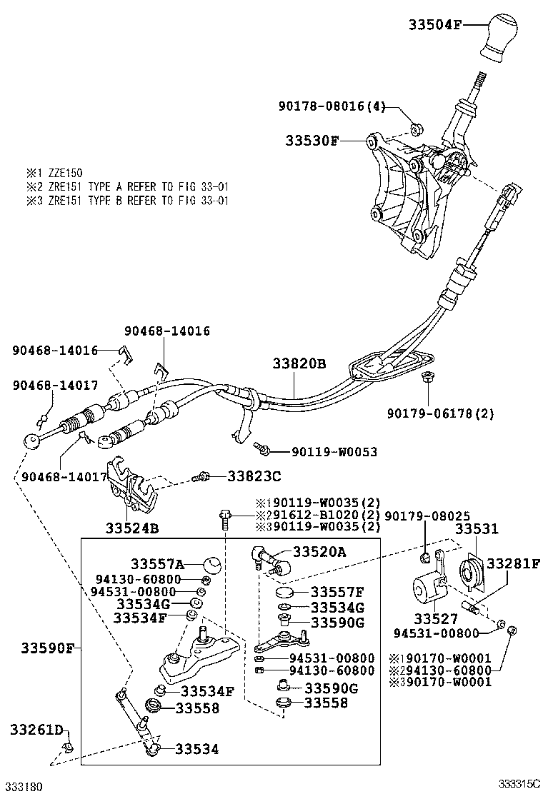 Palanca de cambios y retenedor