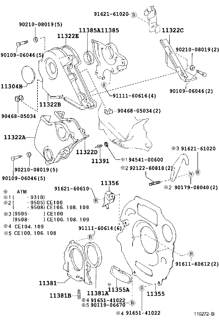 Cubierta del engranaje de distribución y placa final trasera