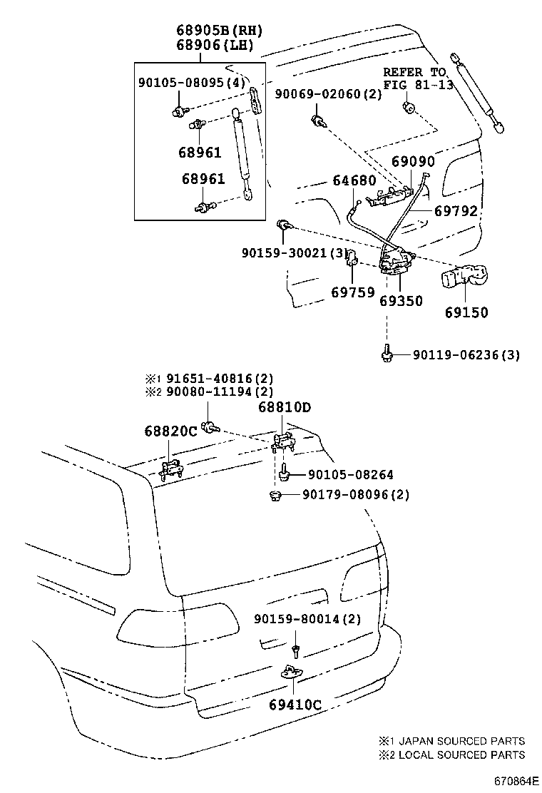 Back Door Lock Hinge