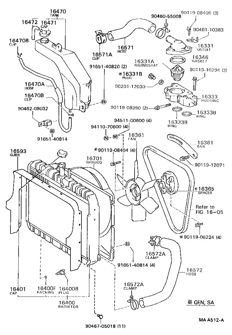 Radiator Water Outlet