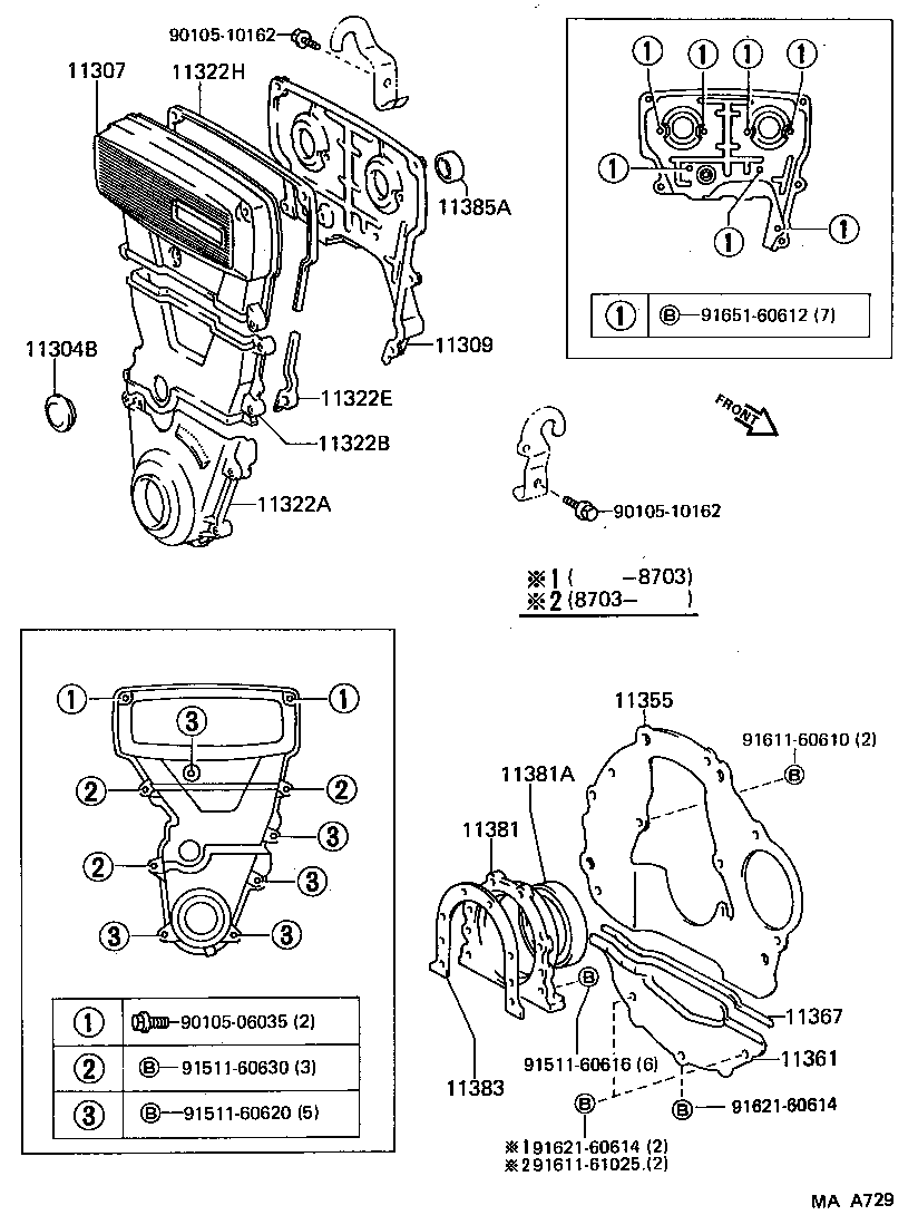 Timing Gear Cover & Rear End Plate