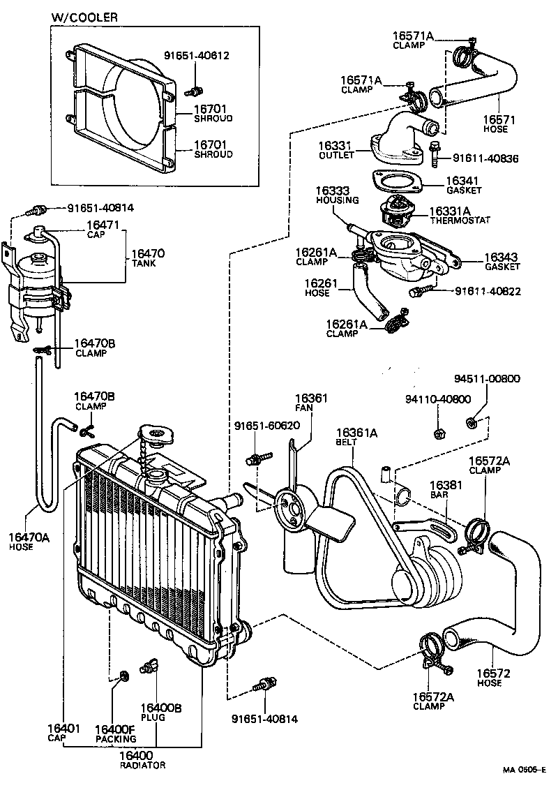 Radiator Water Outlet