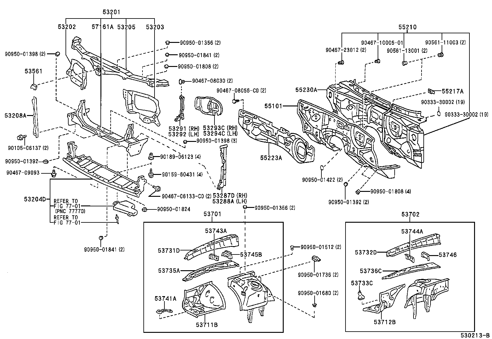 Front Fender Apron Dash Panel
